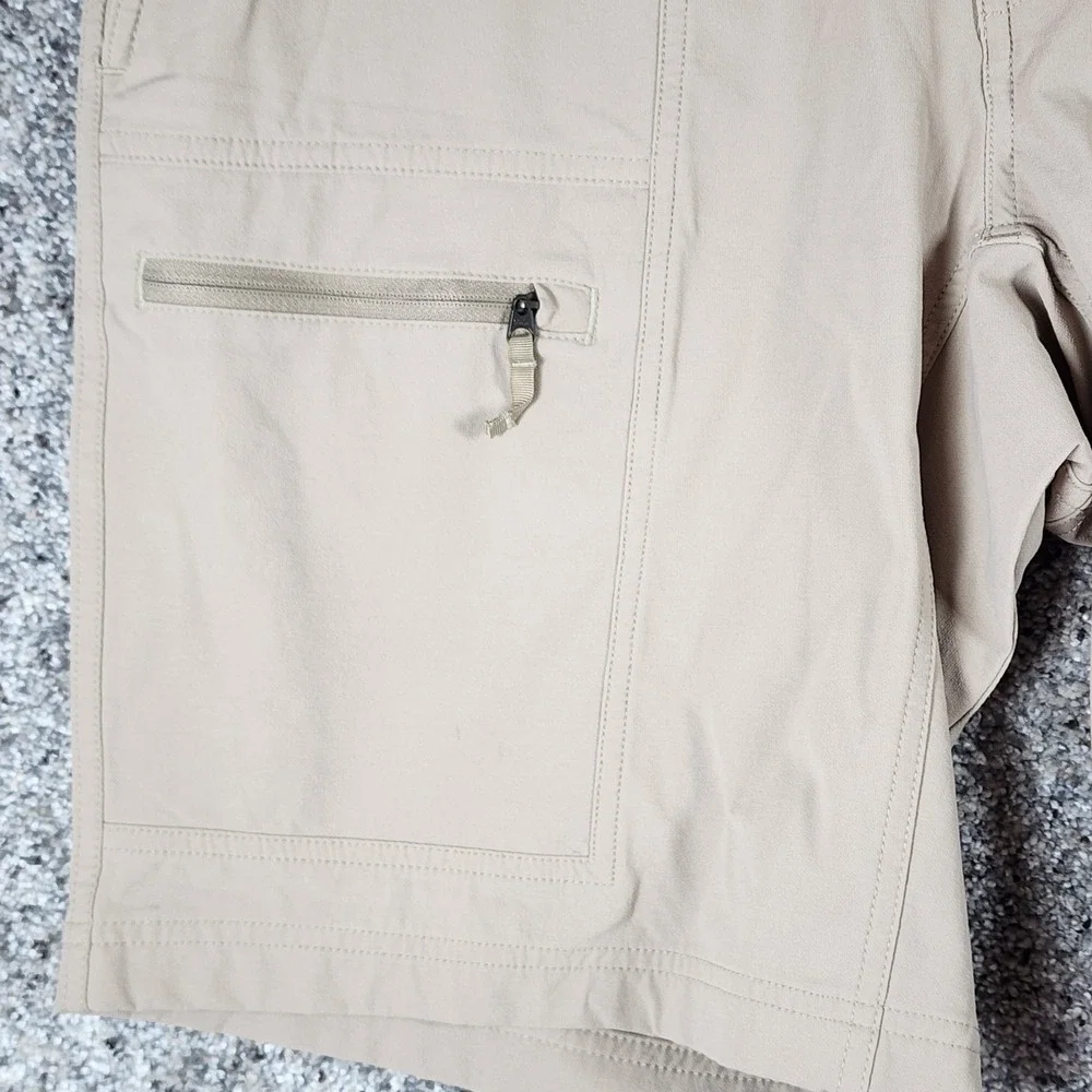 The North Face Cargo Shorts Mens 32 Tan Hiking Outdoor Zipper Pockets Excellent